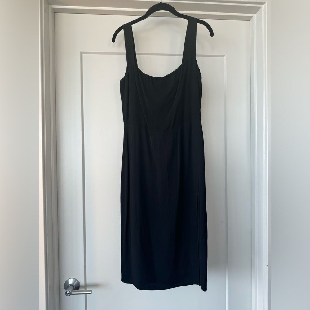 Reformation Squareneck Midi Dress Size Medium Black